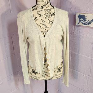 Off White Cropped Cardigan